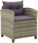 vidaXL Szürke Polyrattan Kerti Szék Párnákkal