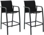 vidaXL 2 db Fekete Textilén Kerti Bárszék
