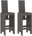vidaXL 2 db Szürke Tömör Fenyőfa Bárszék 40X42X120 cm