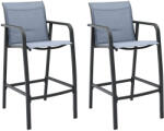 vidaXL 2 db Szürke Textilén Kerti Bárszék