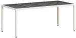 vidaXL Fehér Polyrattan Üveglapos Kerti Asztal 190 x 90 x 75 cm