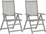 vidaXL 2 db Szürke Tömör Akácfa Kerti Fekvőszék