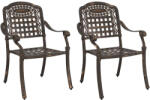 vidaXL Kerti Szék 2 db Bronz 55x56, 5x91 cm Alumínium