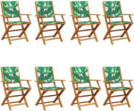 vidaXL 8 db Zöld Szövet És Tömör Fa Összecsukható Kerti Szék