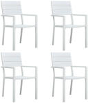 vidaXL 4 db Fehér Fautánzatú Hdpe Kerti Szék