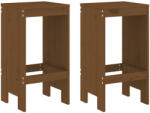 vidaXL 2 db Mézbarna Tömör Fenyőfa Bárszék 40X36X75 cm