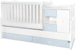 Lorelli Трансформиращо се легло Lorelli - Mini Max, 190 x 72 cm, Бяло/Baby Blue (10150500039A)