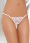 SoftLine Nyitott tanga kővel-fehér - diamondsexshop