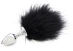  Acél anál plug puha pom-pommal-kis méret - diamondsexshop