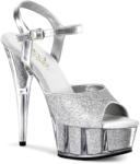 Pleaser ezüst csillámos platform szandál, No. 6095G. 36-os - diamondsexshop