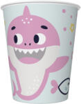  Happy Birthday Pink Shark papír pohár 8 db-os 250 ml (PKK773173) - aprotalpak