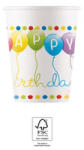  Happy Birthday Streamers papír pohár 8 db-os 200 ml FSC (PNN93461) - aprotalpak