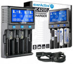 everActive UC4200 1, 2V/3, 6V/3, 7V Li-ion/LiFePO4/Li-HV/Ni-Mh AA ceruza akku AAA mikro akku C baby akku D góliát akku 9V akku USB elemtöltő (everActive-UC4200)