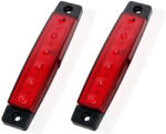 AUTOLIFE 25187 6LED-es szélességjelző - piros - E-jel -12-24V (113505A-R)