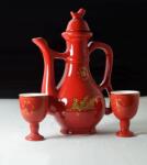  Fiesta porcelán szett 1 fazék 2 csésze kereszt alakú bor R17 (15370104228)