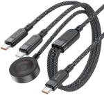 ACEFAST 3in1 Kábel USB-C - 2x USB-C + Qi - 1.2m 100W - Fekete (C6-11)