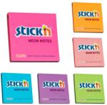 Hopax Notes adeziv 76x76 mm, 100 file, Stick'n - culori neon (HO-21167)