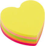D. RECT Stick notes, 70 x 70 mm, 400 file, 5 culori neon, D. RECT Inima
