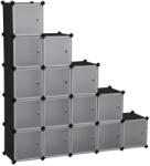 Timelesstools Kombinálható tároló kocka 15db, fekete