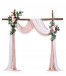 Vevor Mesterséges Esküvői Virágboltív Készlet Rózsaszín 2 db Virággal 2 db Drapériával (HLGMHTJ4JTFSP)