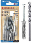  UNIFIX univerzális nylon dübel 8x40mm süllyesztett fejű csavarral 5x60mm fúrószárral