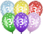  Lufi 30 cm 6 Darab/Csomag 3rd Birthday Metál Vegyes Színek (SB14M0030006)