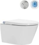 Cerano - fali WC beépített elektronikus bidével Cronus Standard, Vortex Rimless 180° + SoftClose ülőke - fényes fehér - 59, 3x38, 4 cm (CER-545632)
