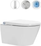 Cerano - fali WC beépített elektronikus bidével Cronus Pro, Vortex Rimless 180° + SoftClose ülőke - fényes fehér - 59, 3x38, 4 cm (CER-545635)
