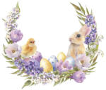 POL-MAK Húsvét Flowers Wreath szalvéta 20 db-os 33x33 cm PKK771049 (PKK771049)