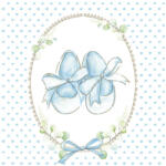 POL-MAK Babaváró Baby Slippers Blue szalvéta 20 db-os 33x33 cm PKK057432 (PKK057432)