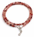  Colier din Andezin (Tibet Sunstone) Rotund Fatetat 4x4 mm Accesorii de Argint 925 - 1 Buc