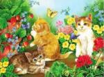 NORIMPEX - Puzzle Tablou Diamant: Pisici și fluturi 30x40cm - 1 - 39 piese