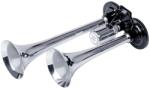 AMiO Claxon auto dublu fanfara 12-24V, 150dB, trompete 60cm si 30cm, metal cromat, cu electrovalva (03617)