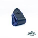 Amnisu Fekete - metál sötétkék bőr 2in1 szütyő és kockatálca M8031-6012