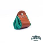 Amnisu Konyakbarna - zöld bőr 2in1 szütyő és kockatálca M9021-7001