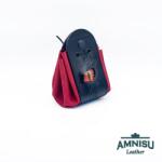 Amnisu Fekete - piros sárkányszemes bőr 2in1 szütyő és kockatálca - Xena