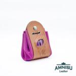 Amnisu Bézs - pink sárkányszemes bőr 2in1 szütyő és kockatálca - Adriel