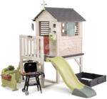 Smoby Casă pe picioare cu grătar House On Stilts Life Smoby cu tobogan și filtru UV (SM810301-J) Casuta pentru copii