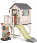 Smoby Căsuța pe stâlpi cu perete de joacă House On Stilts Life Smoby cu tobogan și filtru UV (SM810301-U) Casuta pentru copii