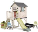 Smoby Căsuță pe stâlpi cu loc de joacă lângă nisipar House On Stilts Life Smoby cu tobogan și filtru UV (SM810301-I) Casuta pentru copii