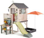 Smoby Căsuța pe piloni cu nisipar pentru grădinar House On Stilts Life Smoby cu tobogan și filtru UV (SM810301-S) Casuta pentru copii