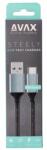 AVAX Töltőkábel, USB-A - USB-C, 1, 5 m, AVAX „CB301G, acélszürke (AXCB301G)