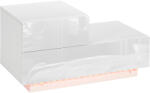 HOMCOM Noptieră LED Modernă HOMCOM | 16 Culori RGB cu Telecomandă | 2 Sertare | PAL | 70x37x38 cm | Alb | Aosom Romania (831-647V90WT)