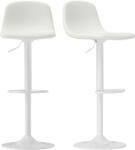 HOMCOM Set 2 Taburete Înalte Ajustabile 360° cu Spătar și Suport de Picior pentru Bucătărie Bar sau Sufragerie 40, 5x44x84-104 cm Alb | Aosom Romania (83A-264V00WT)