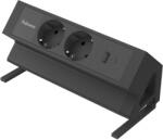 Fellowes Priza de incarcare Fellowes, Filex Power, cu prindere pe birou, 2 sloturi, tip F, negru 100137182
