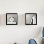 vidaXL 2 db Fekete Tölgyszínű Szerelt Fa Fali Kockapolc 30x15x30 cm