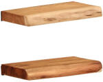 vidaXL 2 db Tömör Akácfa Fali Polc 30x20x3, 5 cm