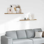 vidaXL Falpolc Polcokkal Tárolóval 2 Pcs Barna 100 x 9 x 3 cm Faanyag