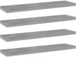 vidaXL 4 db Betonszürke Szerelt Fa Könyvespolc 40x10x1, 5 cm