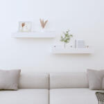 vidaXL 2 db Fehér Tömör Fenyőfa Fali Polc 50x12x9 cm